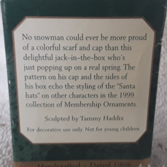 Hallmark Miniature Ornament- Snowy Surprise,membership ornament, 1999 box dented - Picture 5 of 5